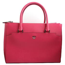 MCM Borsa a spalla Saffiano rosa magenta