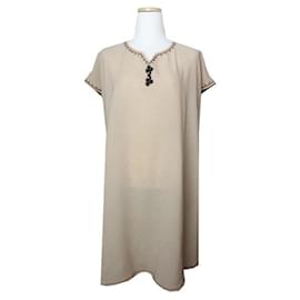 Vestido bordado beige profundo Isabel Marant