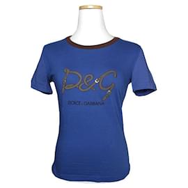 T-Shirt mit blauer Schrift XS - Dolce & Gabbana