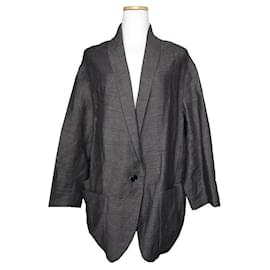 Chaqueta de lino-algodón gris carbón Isabel Marant