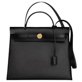 Hermès Herbag Canvas Black Noir Gold Hardware stamp full set