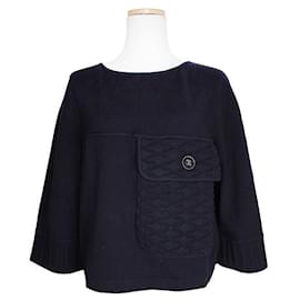 Stricktop aus Cashmere-Mischung in Mitternachtsblau - Chanel