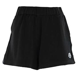 Shorts in cotone spugna con patch logo - Moncler