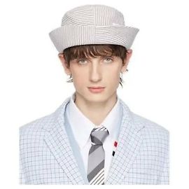 Thom Browne Gorra bucket combo a rayas Quarter