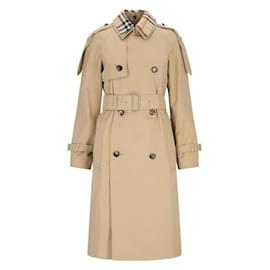 Burberry Abrigo trench de gabardina con cuello desmontable largo