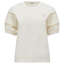 Baumwoll-T-Shirt mit Seidenbesatz - Moncler