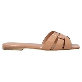 Saint Laurent Mule Piatto in Pelle Lucida Tribute