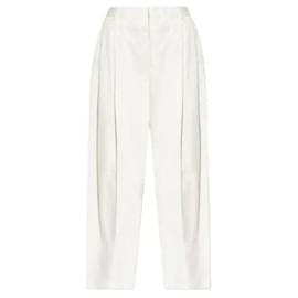 Bottega Veneta Pantalones tapered de sarga de algodón ligero