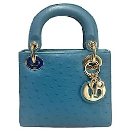 Damen Mini Straußentasche Azurblau - Dior