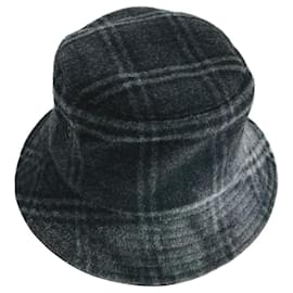 Woll-Check Bucket Hat in Anthrazitgrau - Burberry