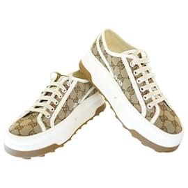 Zapatillas de mujer de lona beige - Gucci