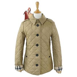 Burberry Nueva Chaqueta Acolchada Frankby de Lona Beige de Poliéster
