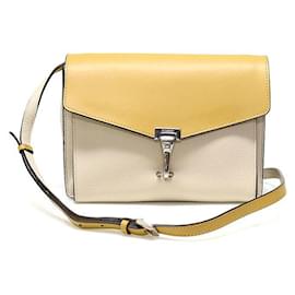 Burberry Borsa a tracolla piccola Macken in pelle bicolore gialla e calcarea