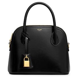 Céline Mini Bolsa Onorin Couro de Bezerro Brilhante Preto