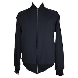 Yohji Yamamoto Midnight Blue Varsity Zip-Up Jacke