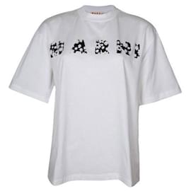 Camiseta de algodón con estampado de logo - Marni