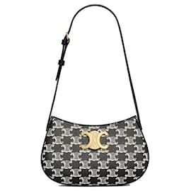 Borsa Tilly media in tela Triomphe bicolore nera - Céline