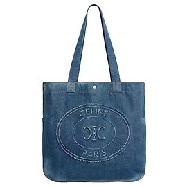 Céline Grande Borsa in Denim Lavaggio Scuro Union