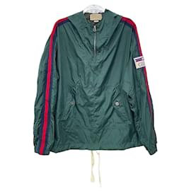 Gucci Giacca Anorak con Cappuccio e Logo Web