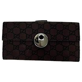 Ophidia Dunkelbraune Lange Geldbörse - Gucci