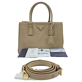 Prada Borsa Tote Media Saffiano Beige Sabbia