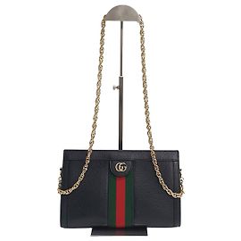 Gucci Bolsa de ombro GG Supreme Ophidia com corrente dourada
