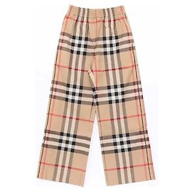 Burberry Pantaloni in twill di cotone a scacchi