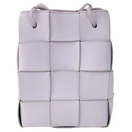 Bottega Veneta Intrecciato Leder Eimer Tasche klein Auster