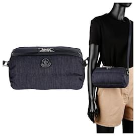 Sac à épaule en denim avec logo patch Moncler