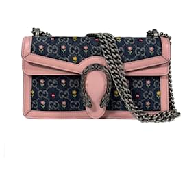 Borsa a tracolla piccola in denim floreale Dionysus - Gucci