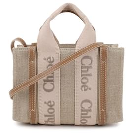 Mini borsa tote in lino Woody - Chloé