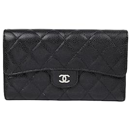 Chanel Kaviar Klassische Lange Geldbörse