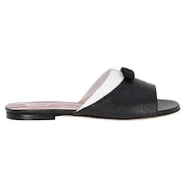 Thom Browne Leder-Slide mit Schleifenkragen-Detail