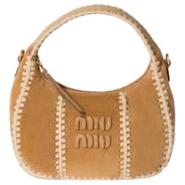 Miu Miu Borsa Wander in suede all'uncinetto