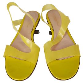Bailarinas Slingback de goma amarillas Metropolis de Gianvito Rossi