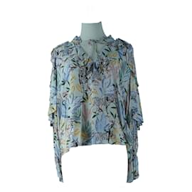 Blusa in viscosa sostenibile con stampa floreale bianca Maje