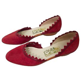 Salvatore Ferragamo Ferragamo ballerine bordeaux in pelle scamosciata