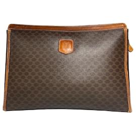 Céline Clutch in pelle monogramma Celine Paris vintage marrone