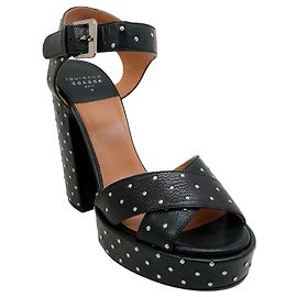 Sandali con piattaforma in pelle nera Rosange con borchie di Laurence Dacade