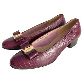 Salvatore Ferragamo Décolleté in pelle bordeaux con fiocco Vara