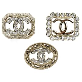 Set di spille 3 pezzi Coco Mark in metallo e strass CHANEL