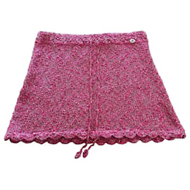 Chanel Tweed Rock Fuchsia Größe 42
