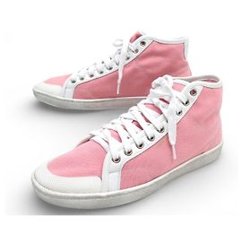 NEUE SAINT LAURENT SL/39 SNEAKERS 39 AUS ROSA CANVAS BASKET-SCHUHE