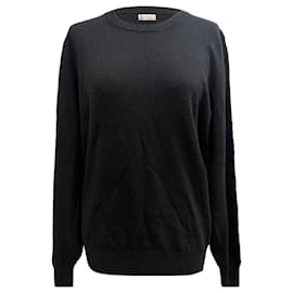Rundhals-Pullover aus schwarzem Kaschmir von Brunello Cucinelli