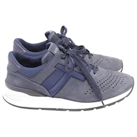 Sneakers Sportivo Basse Tod's in Camoscio e Neoprene Blu Navy