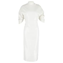 Autre Marque Vestido midi con espalda descubierta y lentejuelas Shari de Emilia Wickstead en poliéster blanco