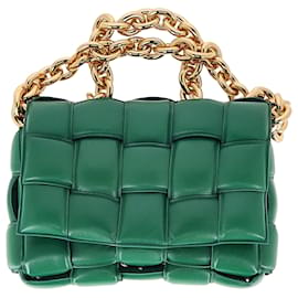 Borsa a Spalla Padded Cassette in Pelle Verde di Bottega Veneta