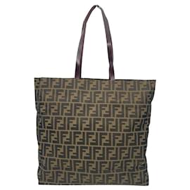 Bolsa tote Fendi com padrão Zucca em caqui e marrom escuro