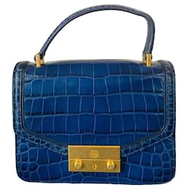 Tory Burch Handtasche aus Leder marineblau