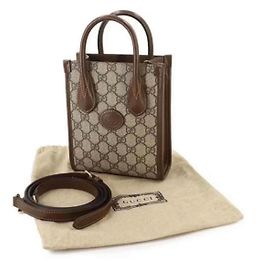 Borsa tote Gucci Diana piccola in tela GG Supreme e pelle marrone